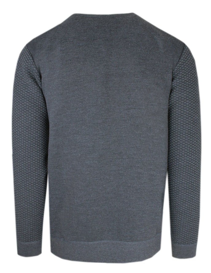 Męski Sweter - Okrągły Dekolt - Brave Soul - Grafitowy