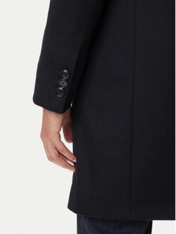 BOSS Płaszcz wełniany Hyde 50549187 Czarny Slim Fit
