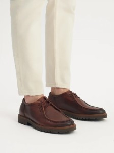 Brązowe półbuty męskie sznurowane