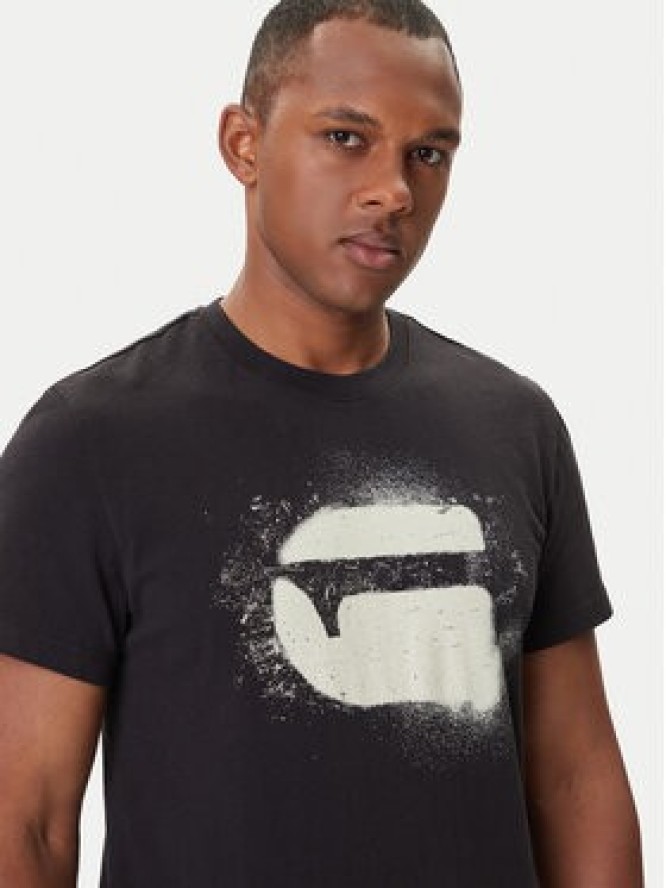 G-Star Raw T-Shirt Spray Logo D26833-D101 Czarny Regular Fit