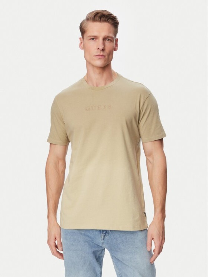 Guess T-Shirt M6GI29 K3258 Beżowy Regular Fit