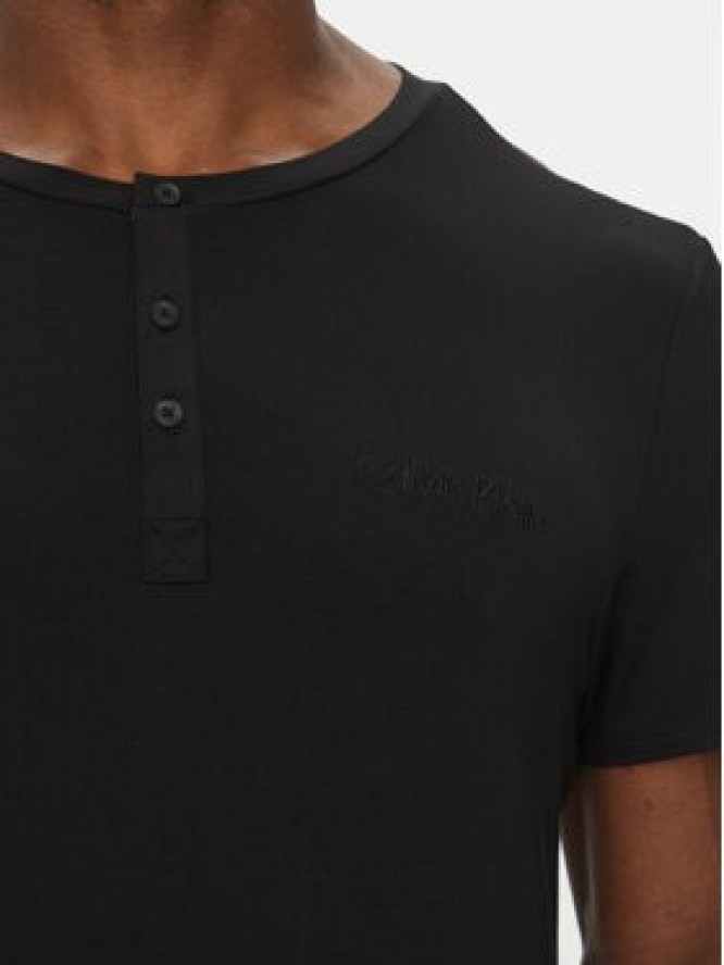 Calvin Klein Underwear T-Shirt Henley LV00NM2803 Czarny Regular Fit