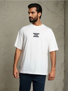 Koszulka z nadrukiem na plecach - kremowy