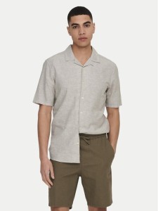 Only & Sons Koszula Caiden 22025116 Beżowy Slim Fit