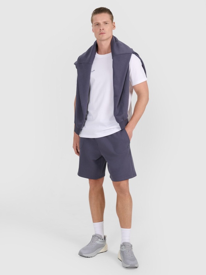 4F T-shirt regular z nadrukiem męski - biały M