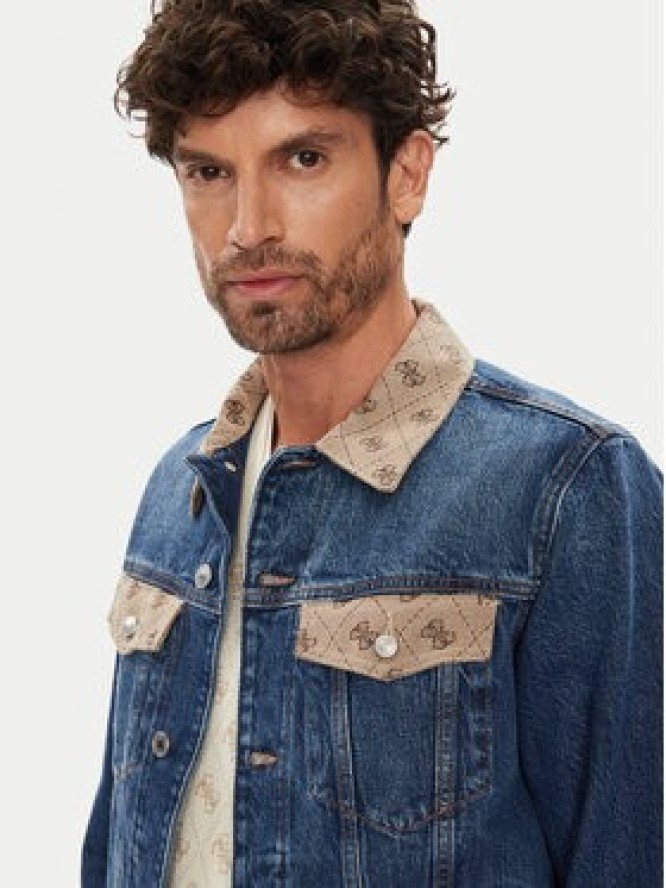 Guess Kurtka jeansowa M5YXN1 D5KT3 Granatowy Regular Fit