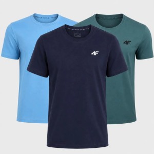 ZESTAW KOSZULEK MĘSKICH 4F 3PAK KOMPLET NA CO DZIEŃ T-SHIRT SPORTOWY