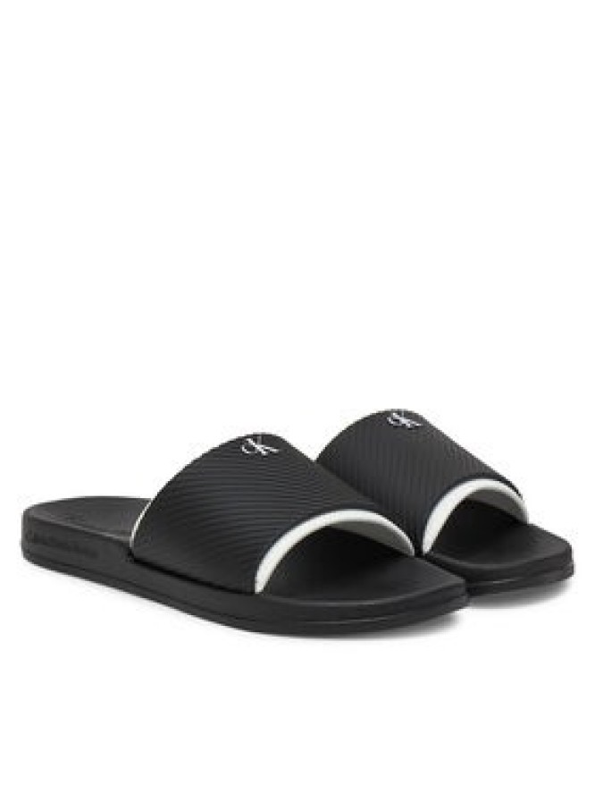 Calvin Klein Jeans Klapki Slide Rubber Neoprene Text YM0YM01234 Czarny