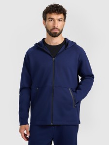 4F Bluza dresowa rozpinana z kapturem męska - granatowa XL