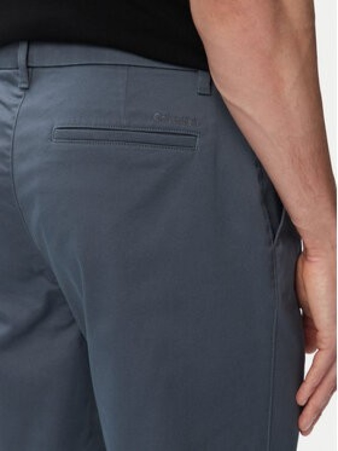 Calvin Klein Spodnie materiałowe LV140EM633 Granatowy Slim Fit