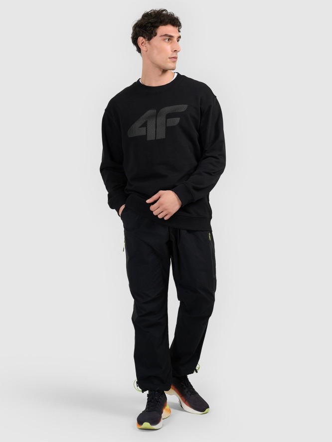 4F Bluza dresowa nierozpinana bez kaptura męska - czarna 3XL