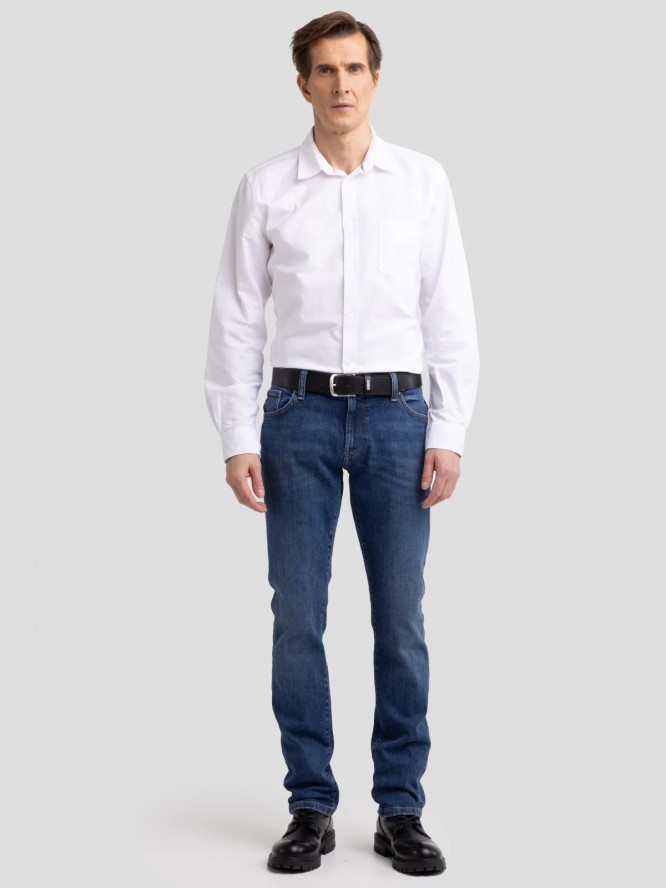 Jeansy męskie dopasowane niebieskie Martin 553