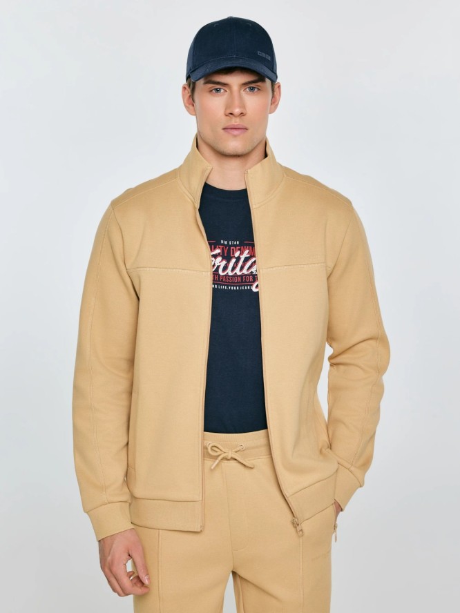 Bluza męska rozpinana ze stójką beżowa Wlador 801