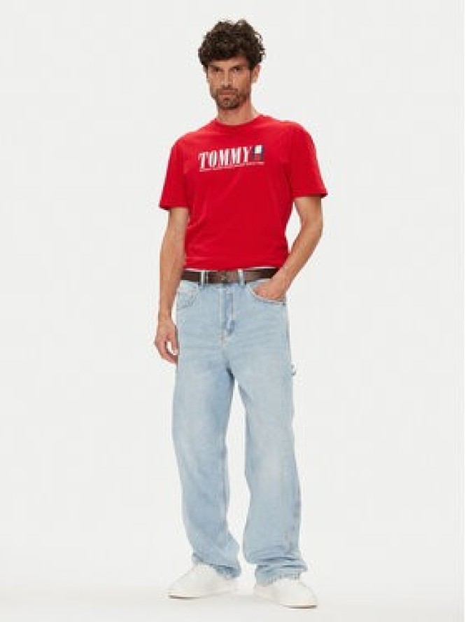 Tommy Jeans T-Shirt Dna Flag DM0DM21941 Czerwony Regular Fit