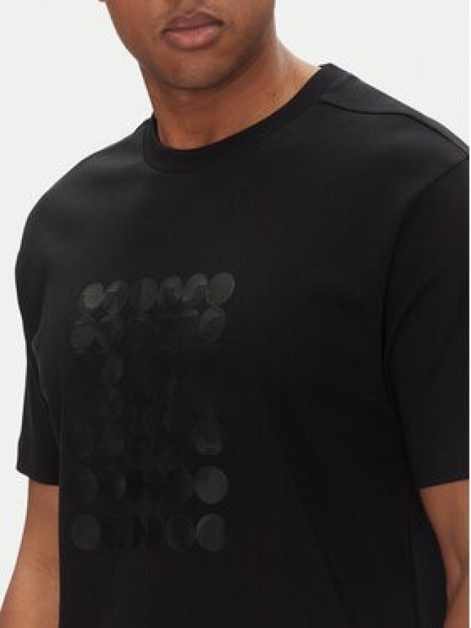 BOSS T-Shirt Tee Print Striped C 50537845 Czarny Relaxed Fit