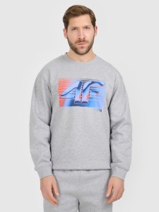 4F Bluza dresowa nierozpinana bez kaptura męska - szara XXL