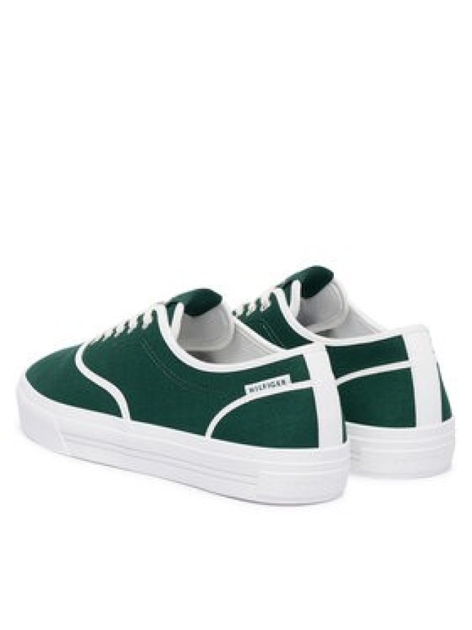 Tommy Hilfiger Tenisówki Th Vulc Cup Long Lace Canvas FM0FM05874 Zielony