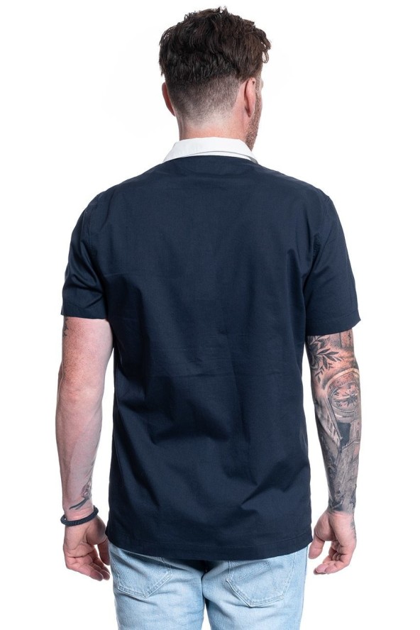 MĘSKA KOSZULA LEE SS BOWLING SHIRT REGULAR FIT SKY CAPTAIN L68BTGHY 112117040