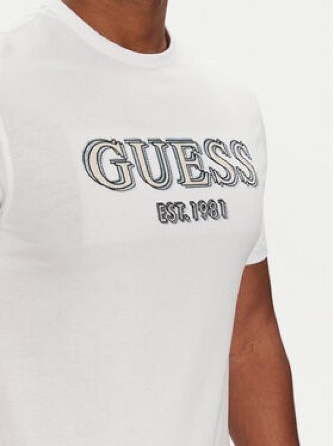 Guess T-Shirt M5GI07 I3Z14 Biały Slim Fit