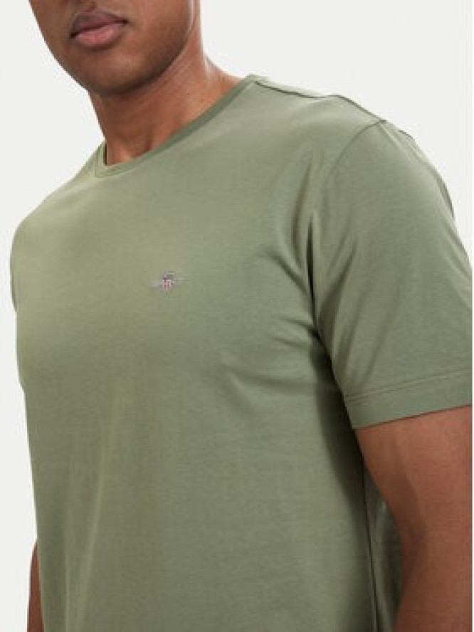 Gant T-Shirt Shield 2003184 Zielony ciemny Regular Fit