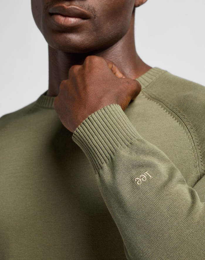 LEE MĘSKI SWETER CLEAN RAGLAN SWEATER MERCANTILE GREEN 112355673 LD46008526