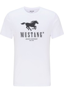 MUSTANG ALEX C PRINT MĘSKI T-SHIRT KOSZULA LOGO TEE GENERAL WHITE 1015051 2045
