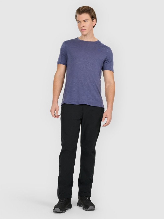 4F Koszulka trekkingowa z wełną merino męska - niebieska XXL