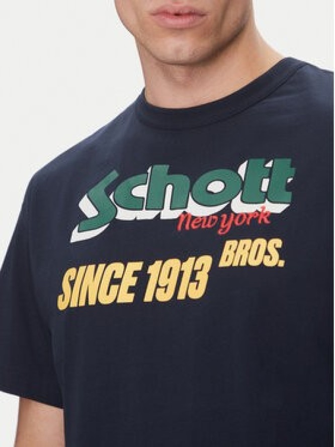 Schott NYC T-Shirt TSTRAVIS Granatowy Regular Fit