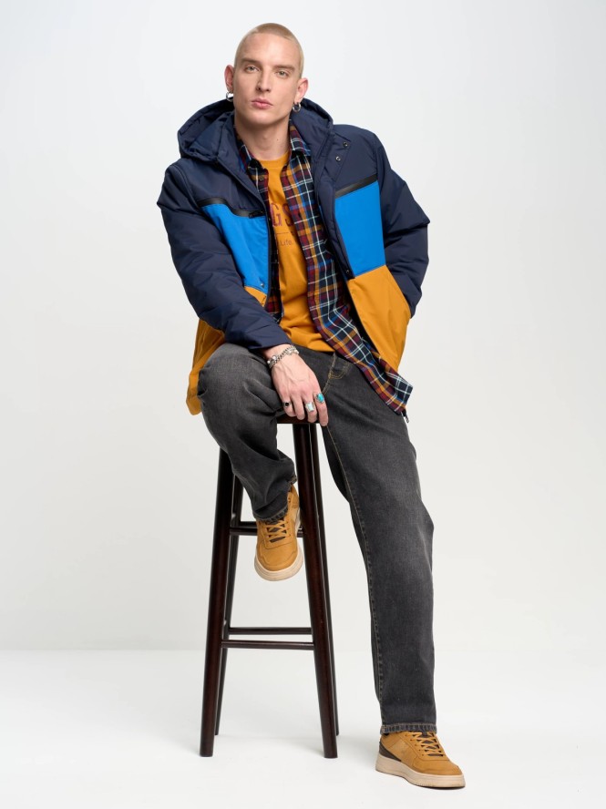 Kurtka męska z funkcją water resistant granatowa Hardes 403