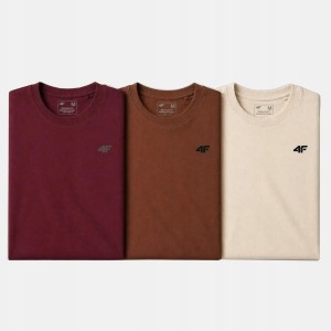 KOSZULKA MĘSKA LIMITOWANA 4F T-SHIRT KOMPLET ZESTAW 3 SZTUKI S M3948 SS26