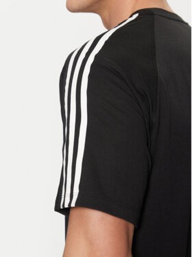 adidas Koszulka techniczna Own the Run 3-Stripes IQ3834 Czarny Regular Fit