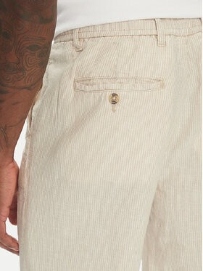 Lindbergh Spodnie materiałowe 30-003030 Beżowy Relaxed Fit