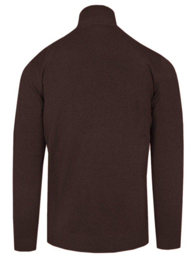 Bawełniany Golf Męski - Colosseo - Czekoladowy Brąz