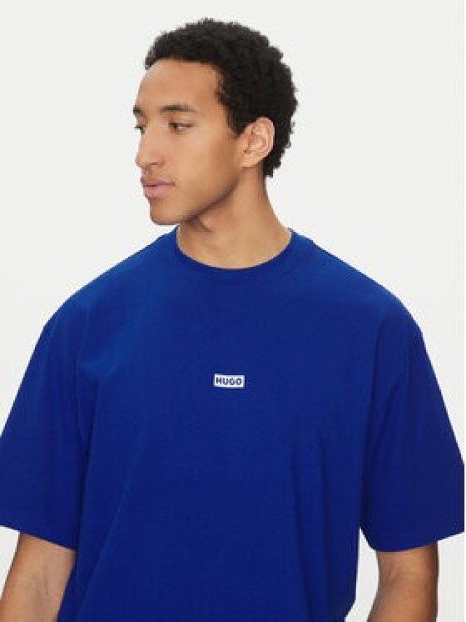 HUGO T-Shirt Nalono 50509776 Niebieski Loose Fit