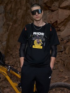 4F T-shirt relaxed z nadrukiem męski - czarny XL