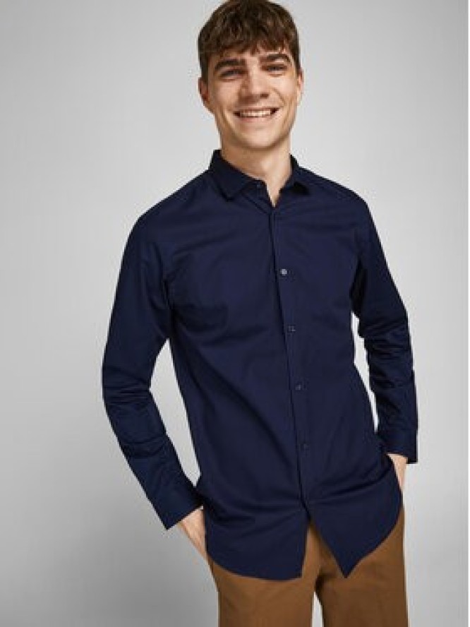 Jack & Jones Koszula 12201905 Granatowy Slim Fit