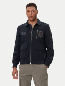 Aeronautica Militare Kurtka bomber 252AM1380UL00902 Granatowy Regular Fit