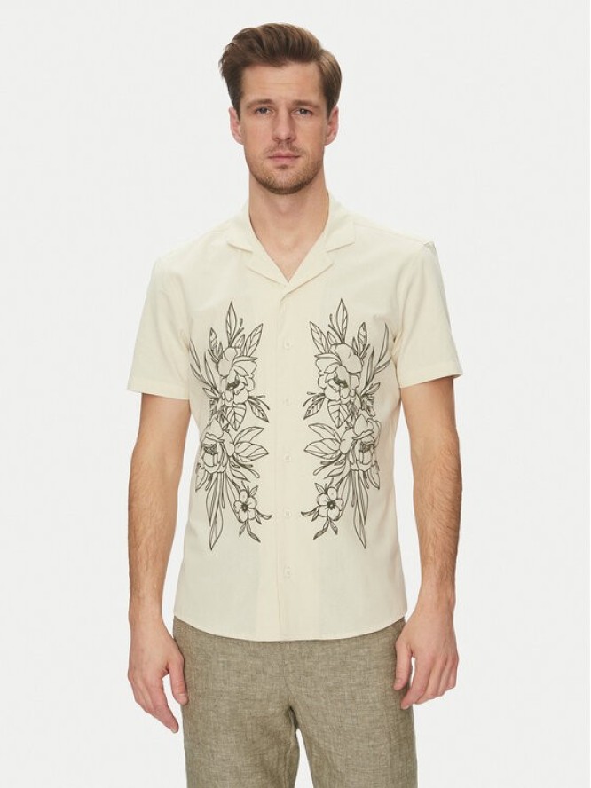 Blend Koszula 20717697 Beżowy Regular Fit