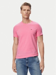Tommy Jeans T-Shirt DM0DM04411 Różowy jasny Slim Fit