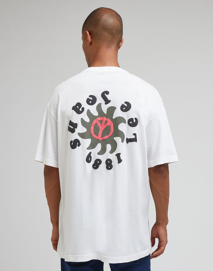 LEE LOOSE TEE MĘSKA KOSZULKA T-SHIRT LOGO ECRU 112341749 LL92016990