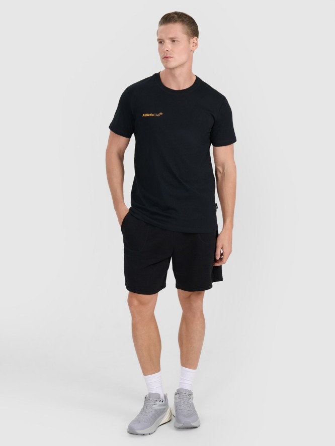 4F T-shirt regular z nadrukiem męski - czarny XXL