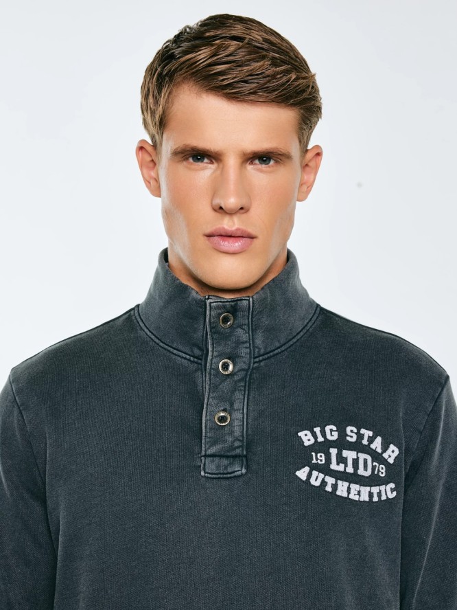 Bluza męska ze stójką czarna Julian 906