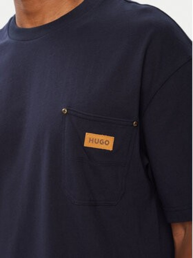 HUGO T-Shirt Nevado 50564045 Granatowy Loose Fit