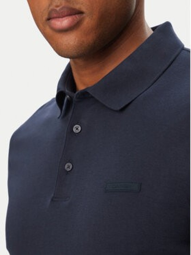 Calvin Klein Polo Supima LV04LH204G Granatowy Regular Fit