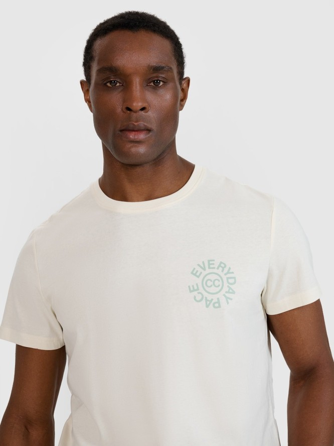 4F T-shirt regular z nadrukiem męski - biały XL