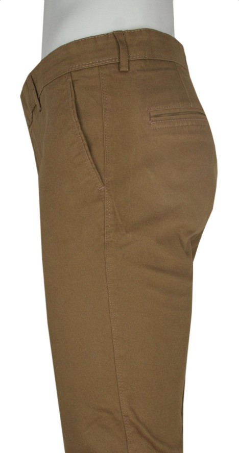 Męskie Spodnie Chinos marki Rigon – Bawełna z Elastanem – Slim Fit - Camel