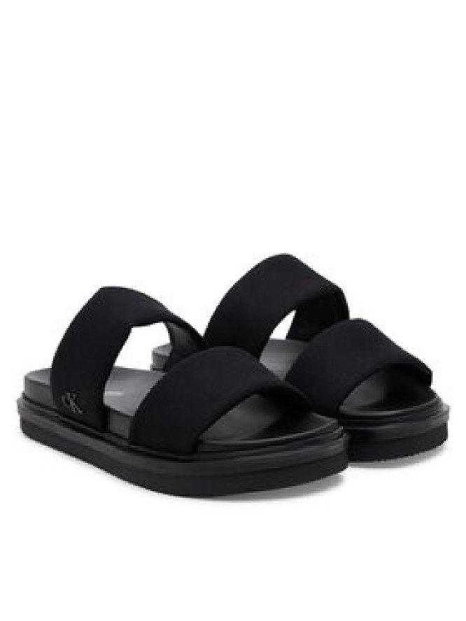 Calvin Klein Jeans Klapki Flat Molded Dbl Bar Sandal Cv YM0YM01222 Czarny