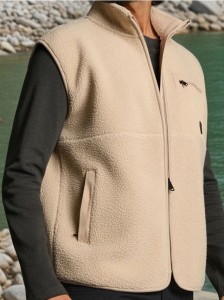 Bluza bez rękawów - beżowy