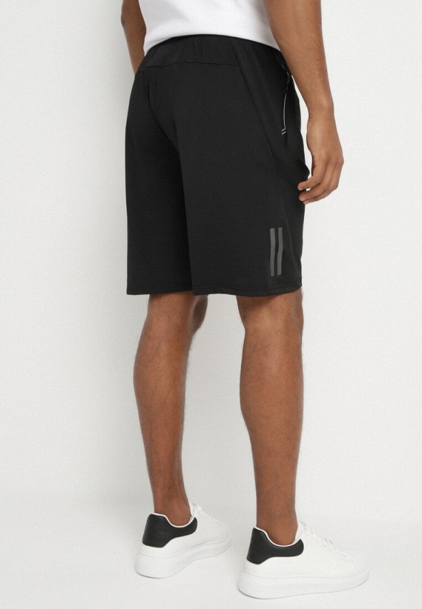 Czarne Klasyczne Szorty z Wysokim Stanem Warrlea