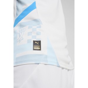 Młodzieżowa koszulka domowa Olympique Marsylia 24/25 PUMA White Bleu Azur Blue